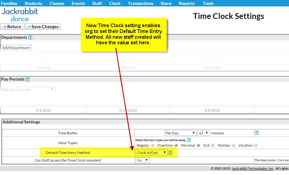 TimeClockSetting