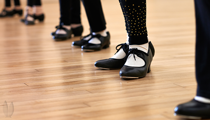Tap dancers wearing tap shoes