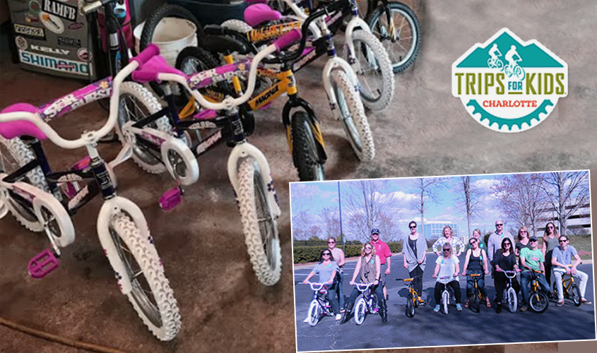 Trips for Kids bicycle donation event.
