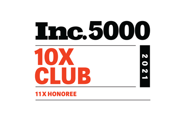 Inc 5000 10x club honoree logo