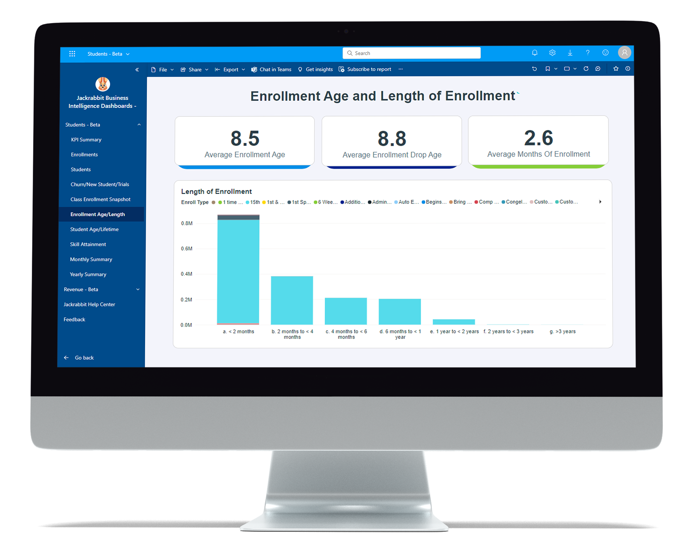 enrollment age and length screen desktop