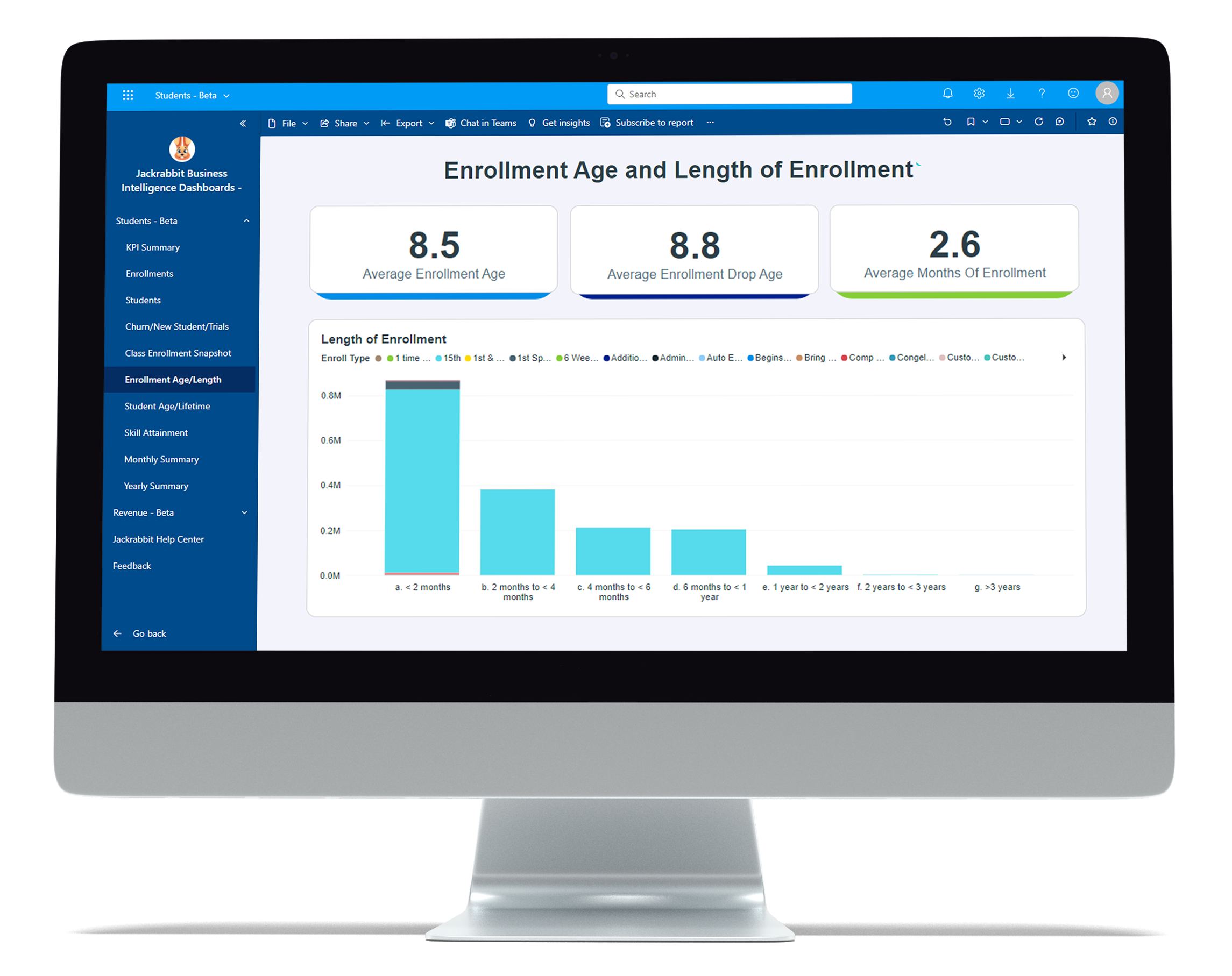 enrollment age and length screen desktop