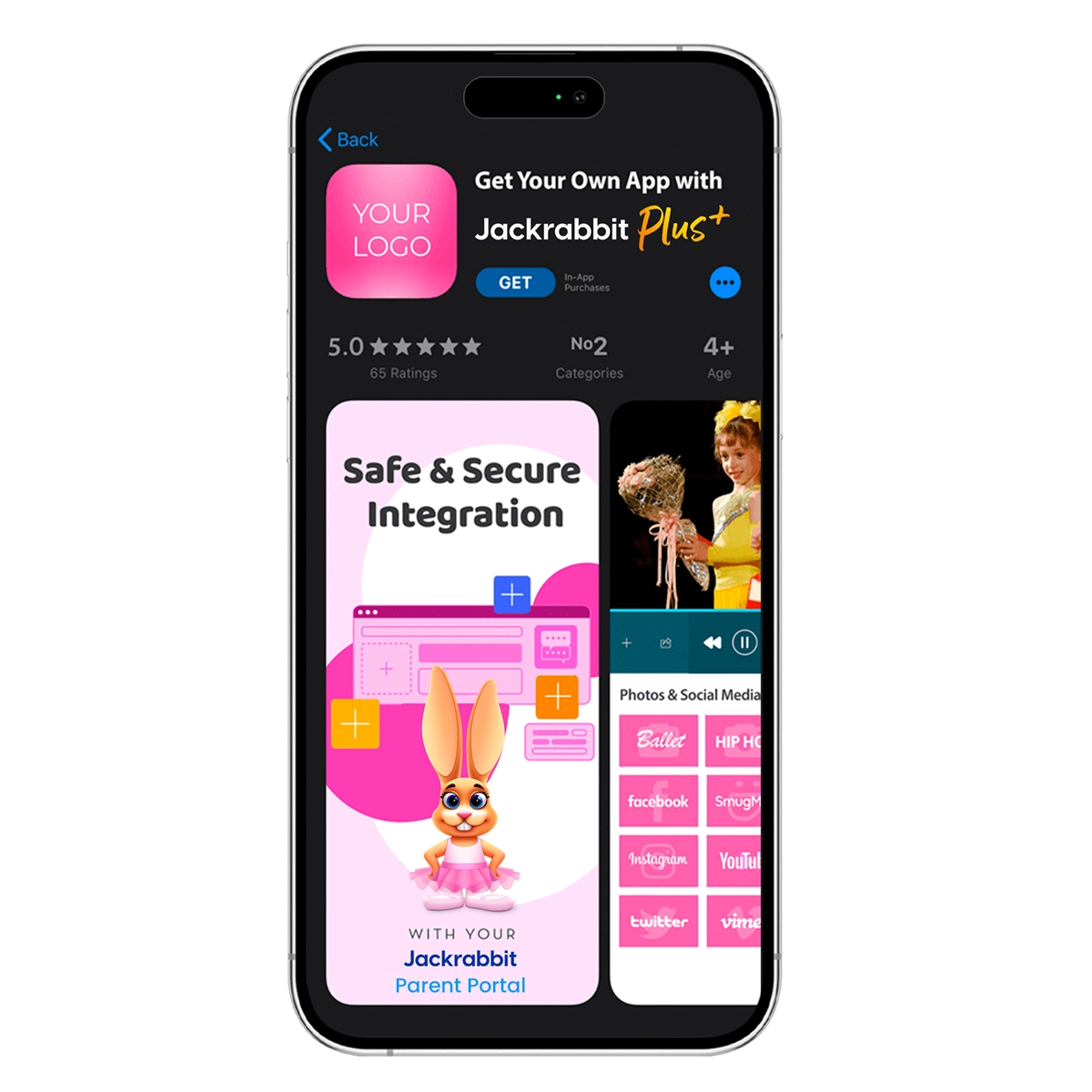 mobile app with jackrabbit plus download screen