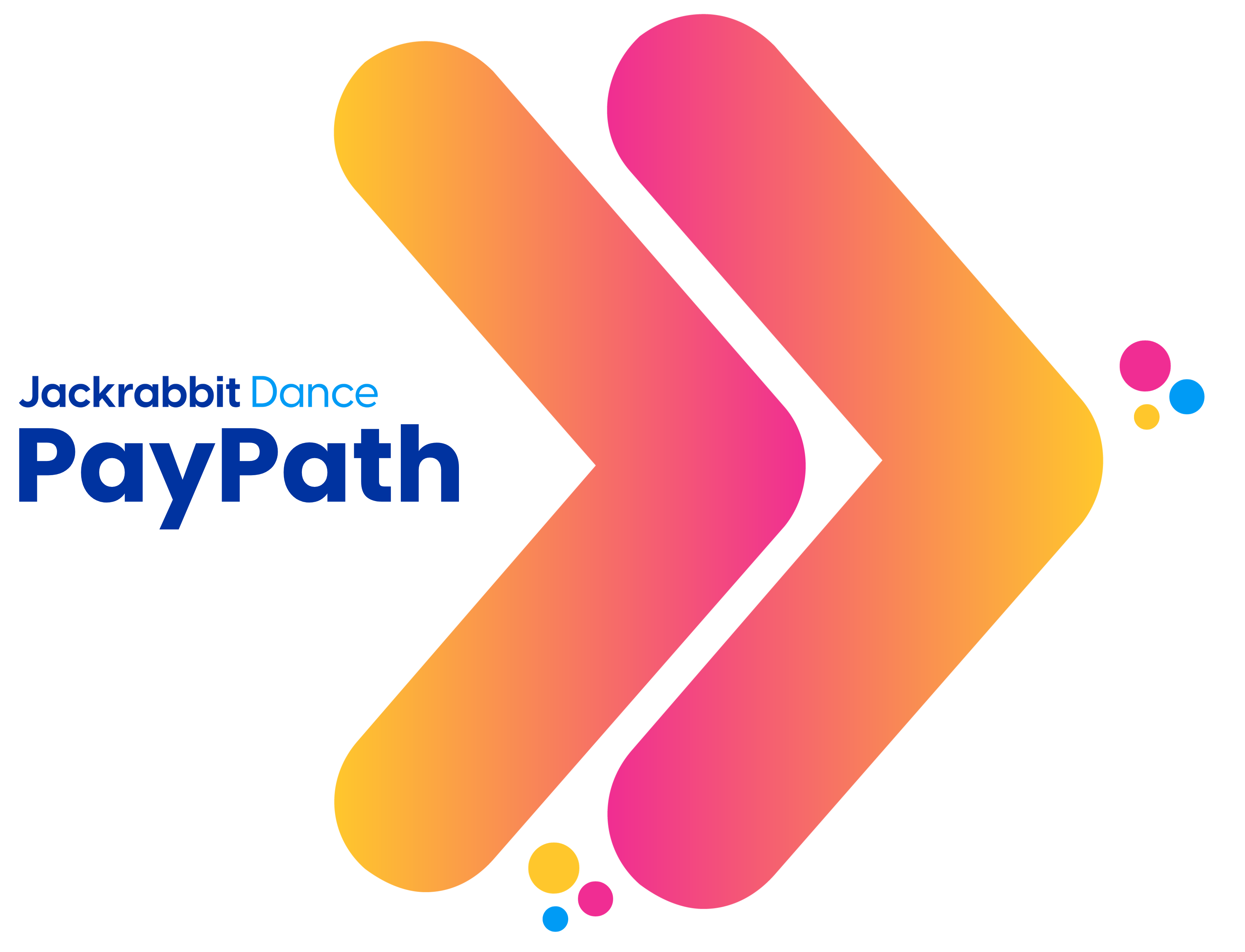 Jackrabbit Dance PayPath logo with pink and yellow arrows