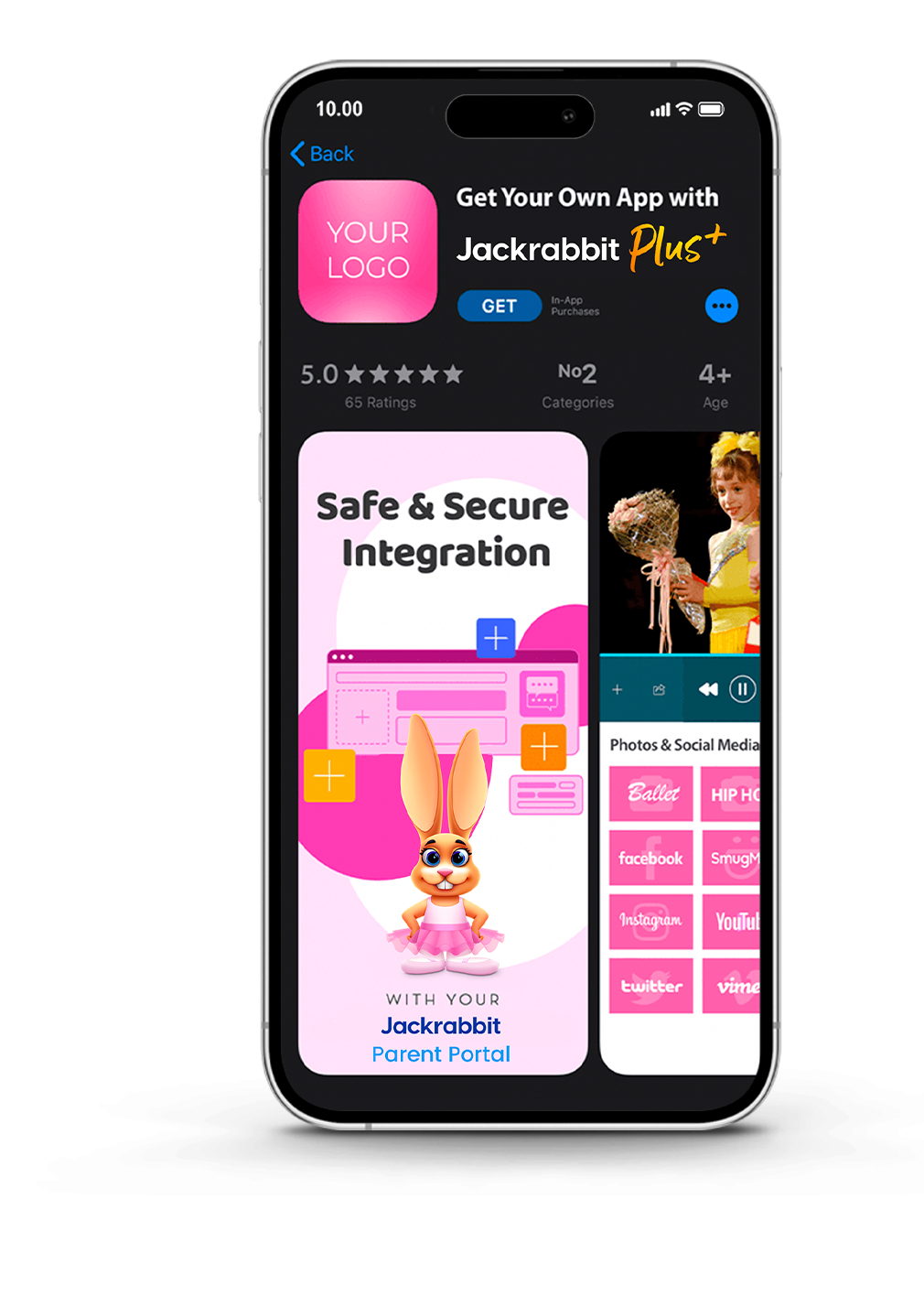 jackrabbit plus for dance mobile app download screen