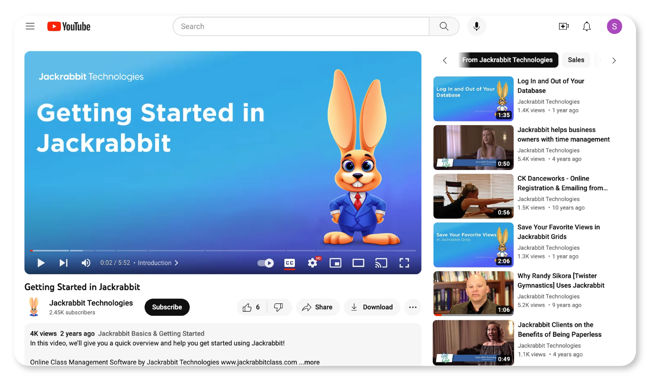 Jackrabbit getting started youtube video thumbnail