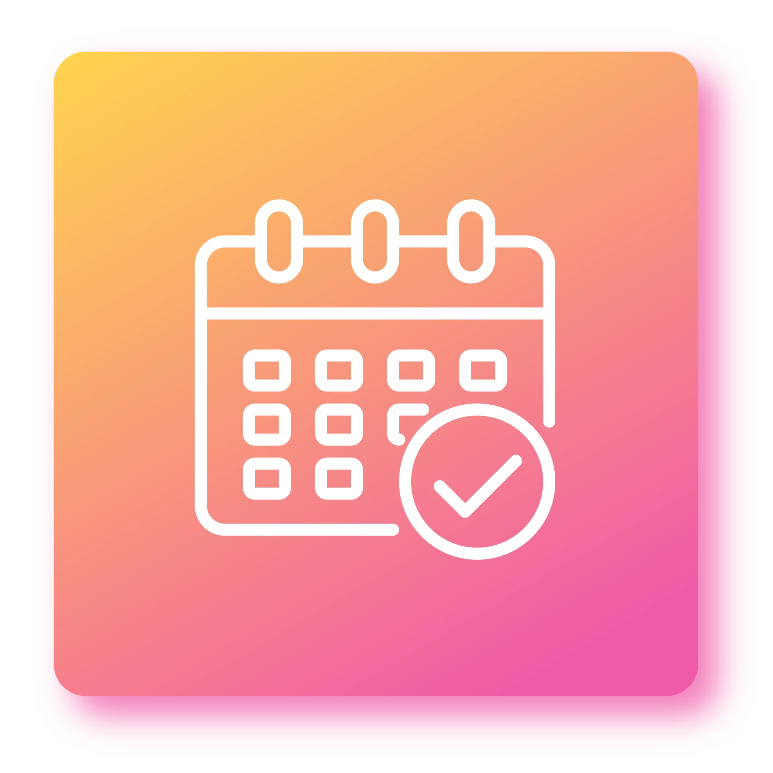 pink yellow calendar icon