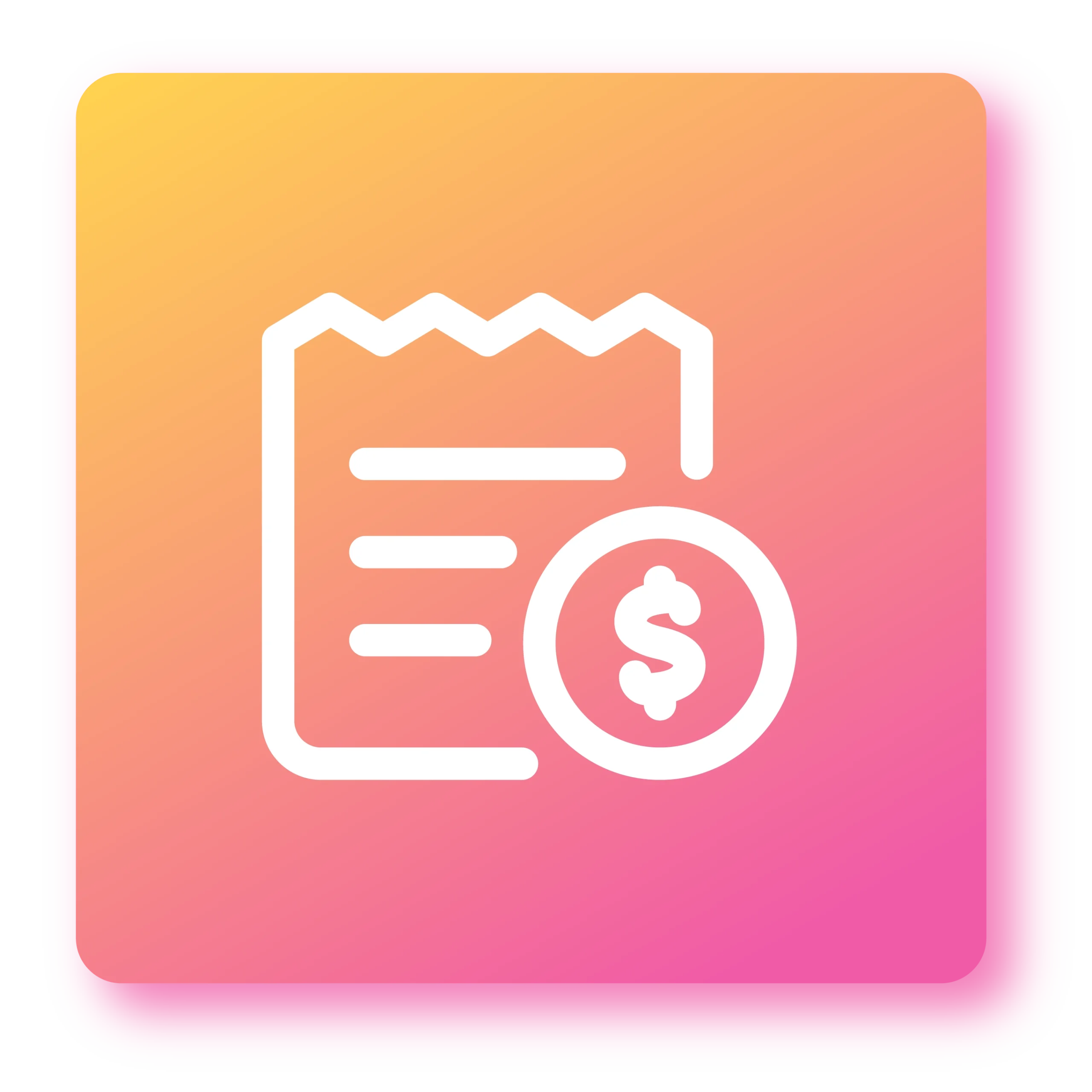 pink yellow surcharge icon